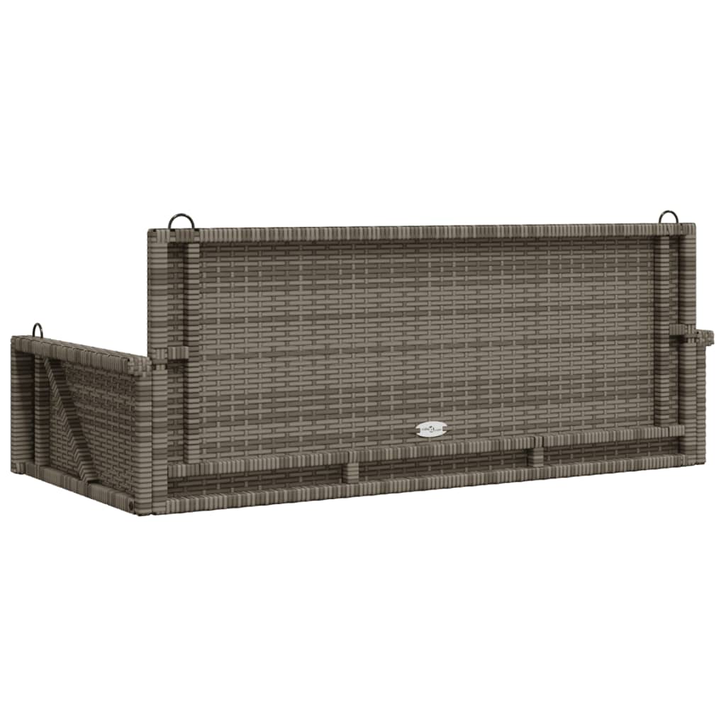 gyngebænk 119x56x48 cm polyrattan grå