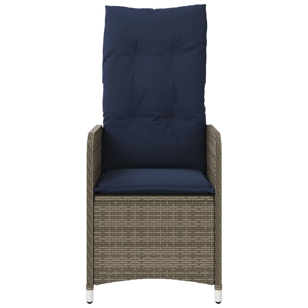 havestol med hynder grå polyrattan