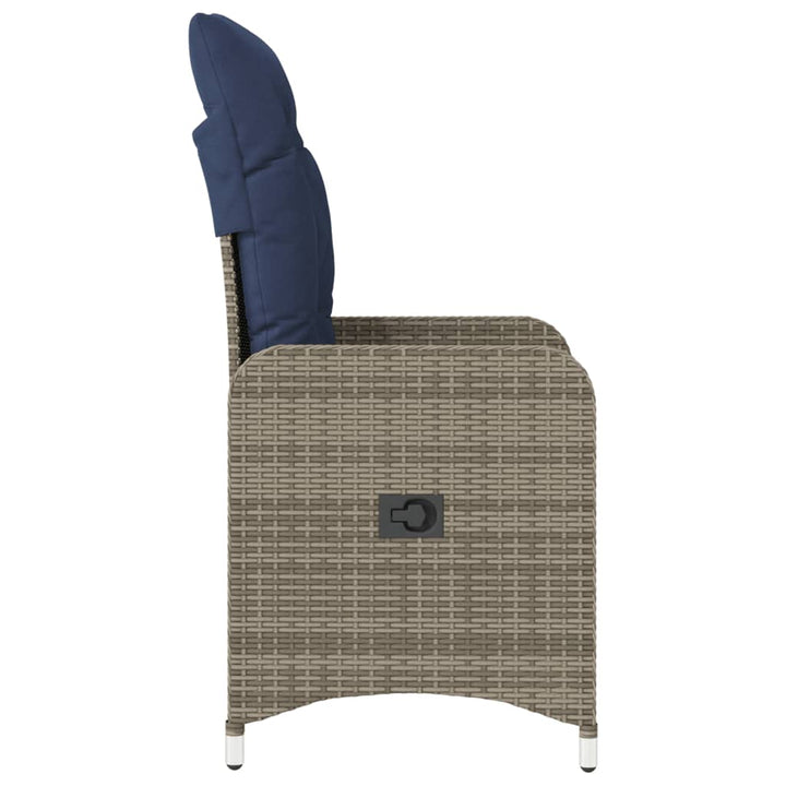 havestol med hynder grå polyrattan