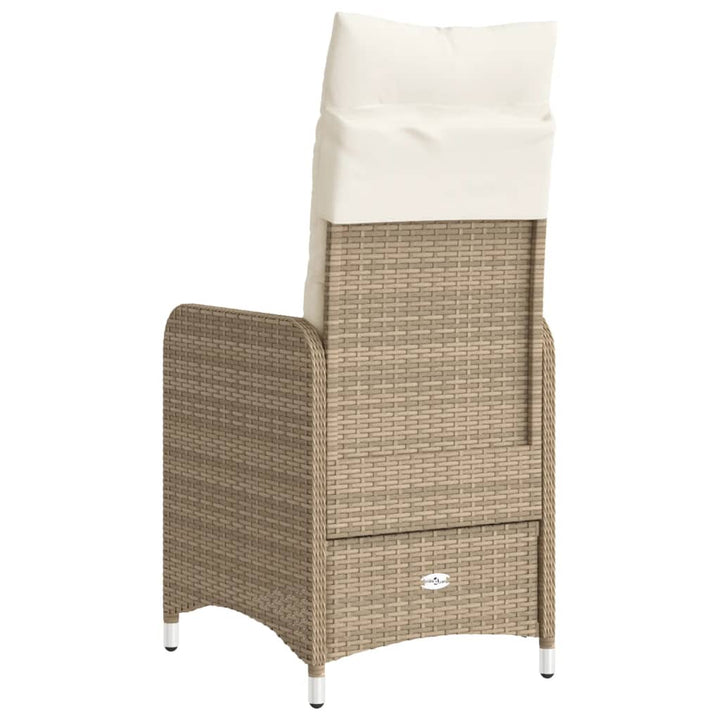havestole 2 stk. med lænefunktion og hynder polyrattan beige