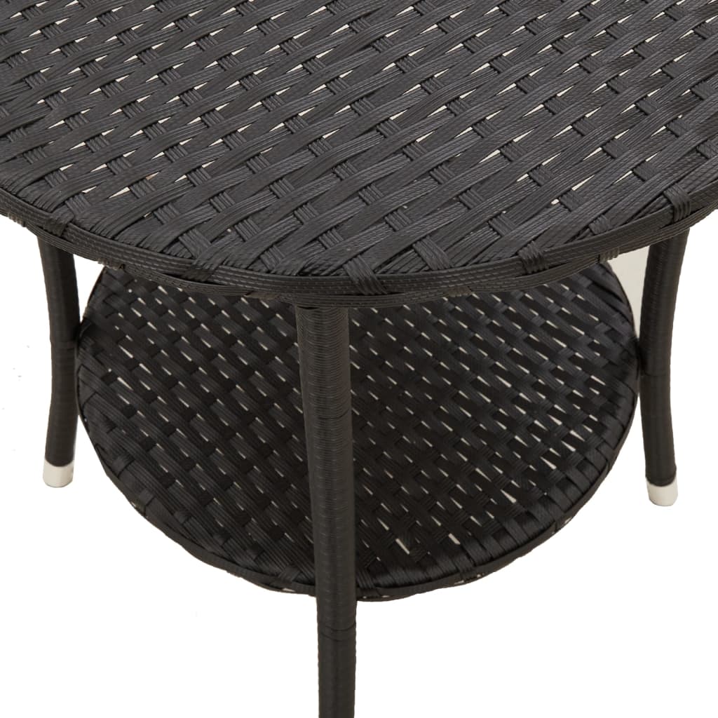 havestole 2 stk. med lænefunktion og bord polyrattan sort