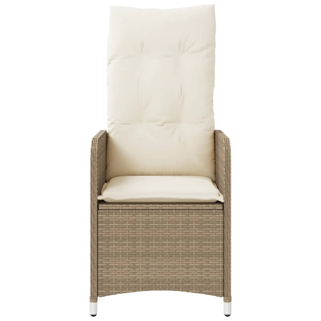 havestole 2 stk. med lænefunktion og bord polyrattan beige