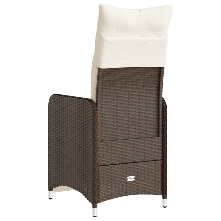 havestole 2 stk. med lænefunktion og hynder polyrattan brun