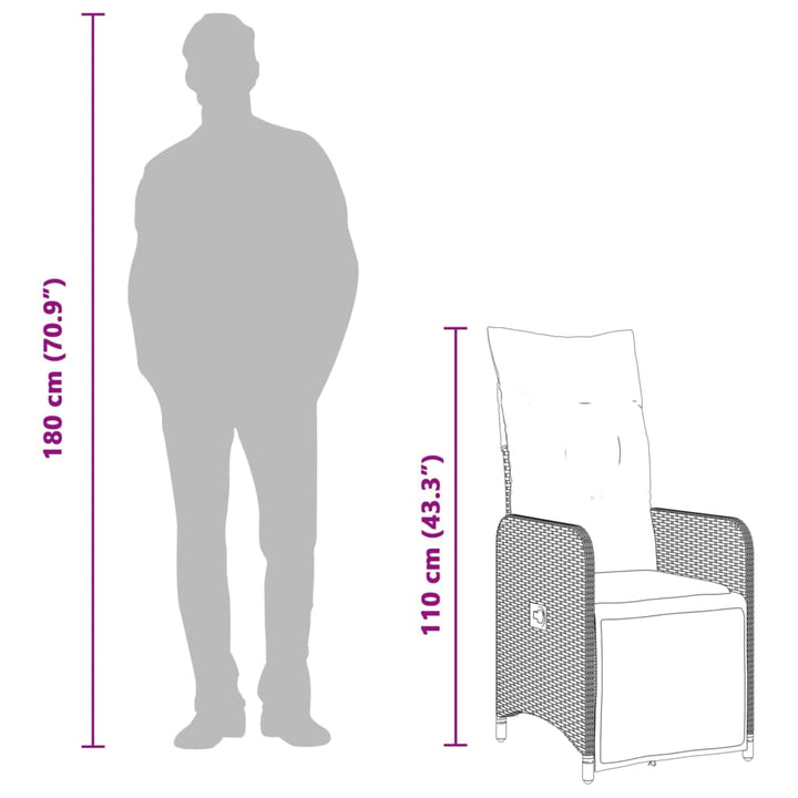 havelænestole 2 stk. med hynder polyrattan grå