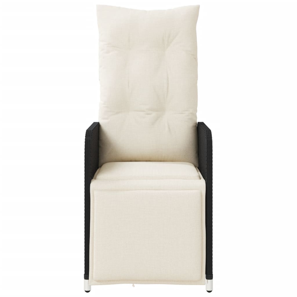 havestole 2 stk. med lænefunktion og bord polyrattan sort