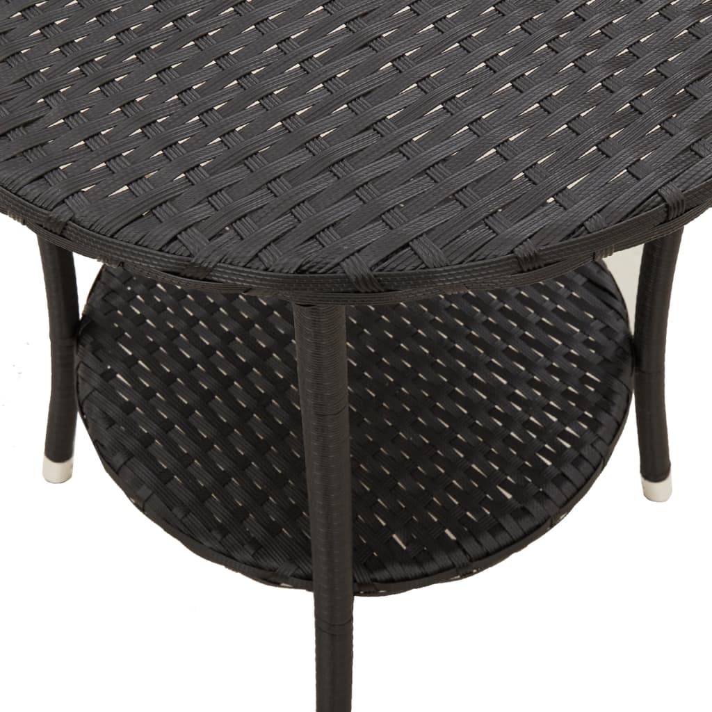 havestole 2 stk. med lænefunktion og bord polyrattan sort