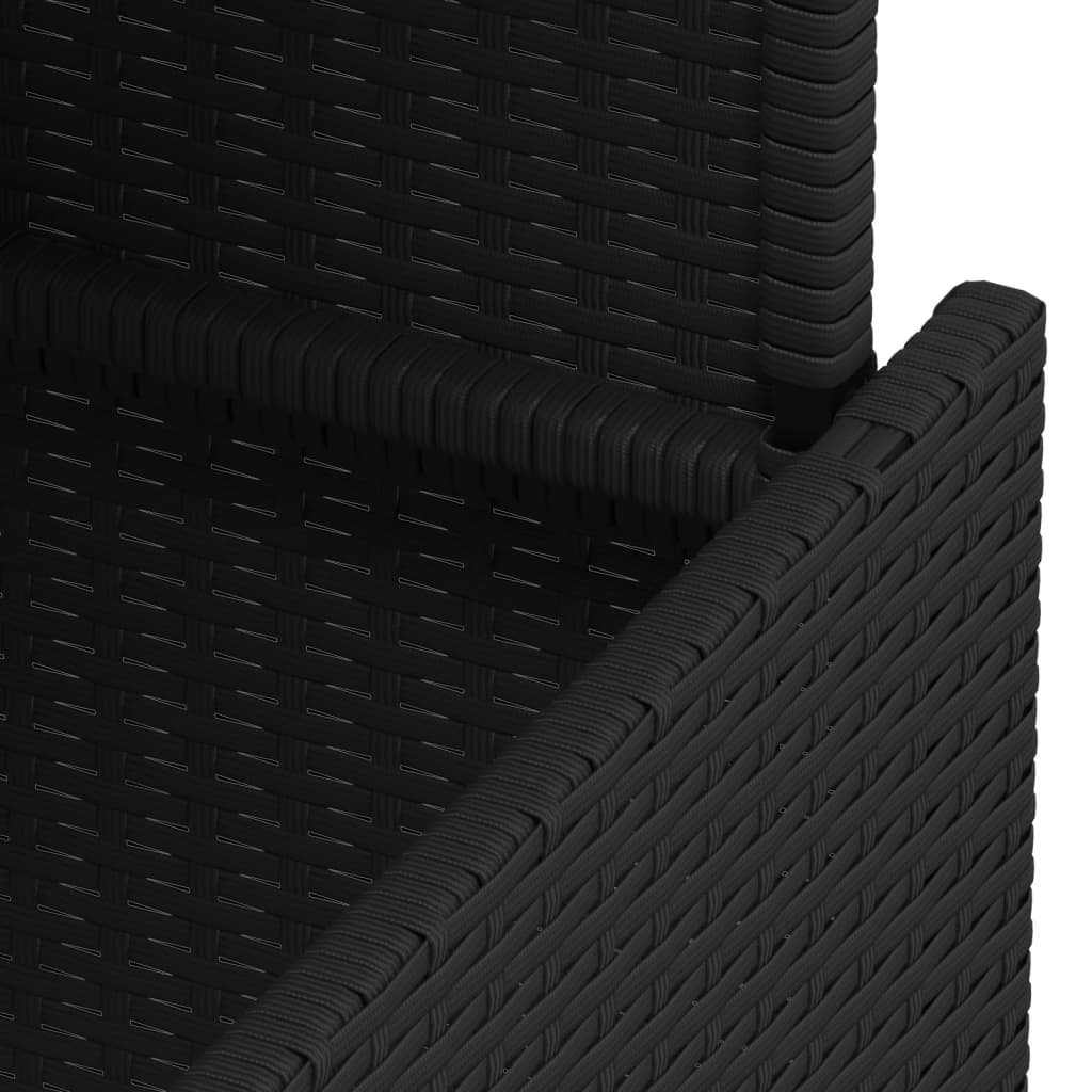 havebord med glastop 100x55x73 cm polyrattan sort