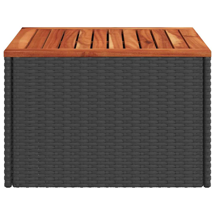 havebord sort 55x55x37 cm polyrattan og akacietræ
