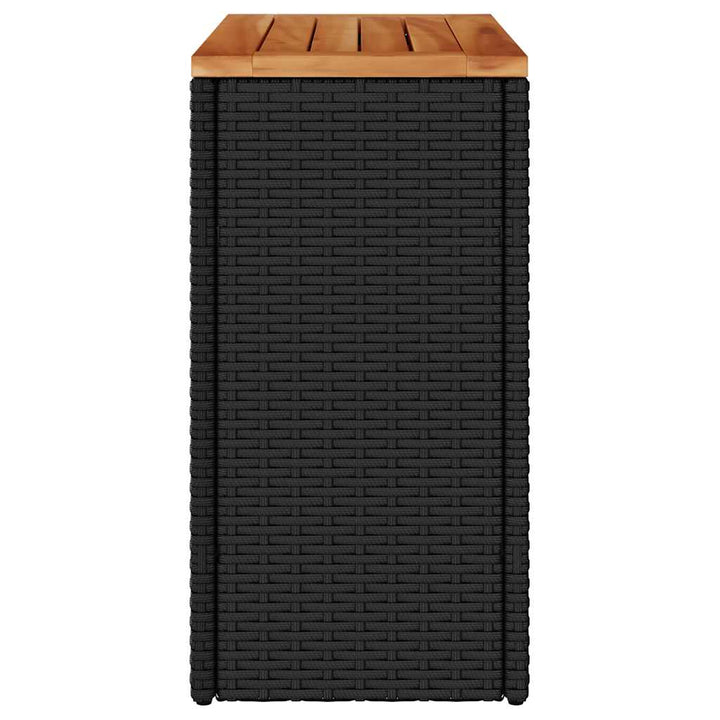 havesidebord med træplade sort 58x27,5x55 cm polyrattan