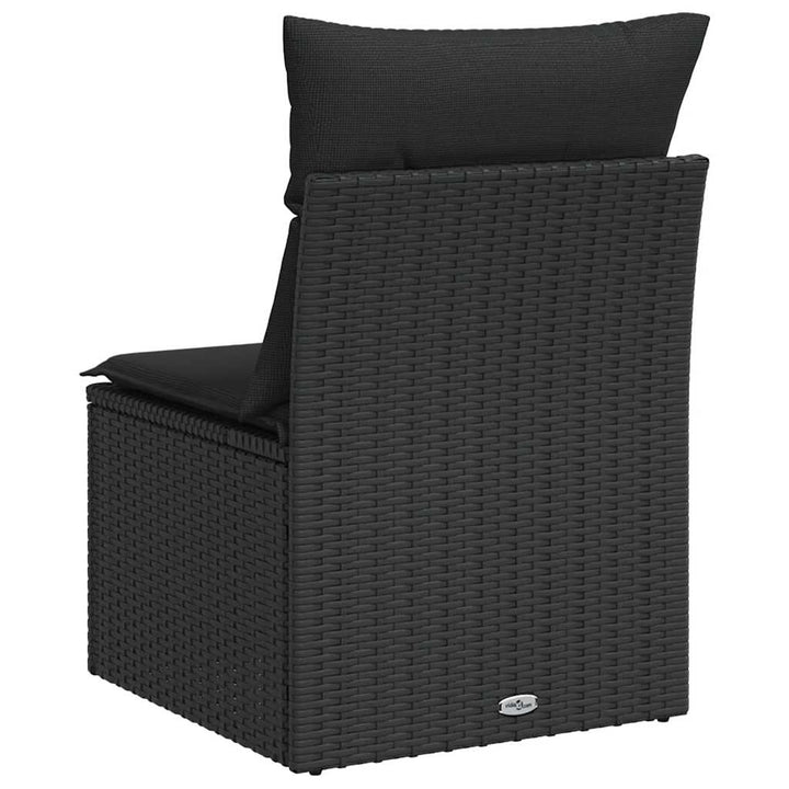 havestol uden armlæn med hynder sort polyrattan