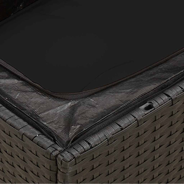 havesofahjørne med hynder sort polyrattan
