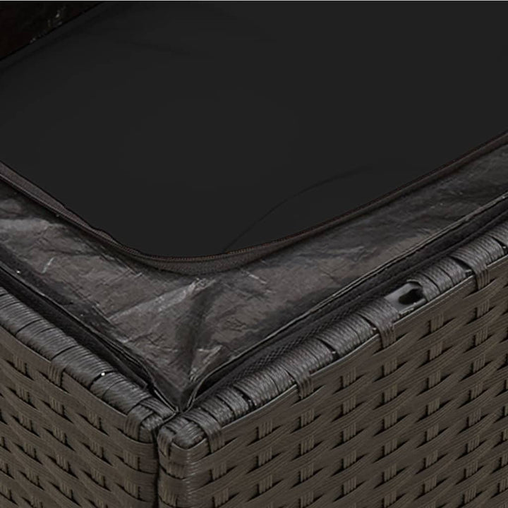 havesofa med hynder 3-personers sort polyrattan