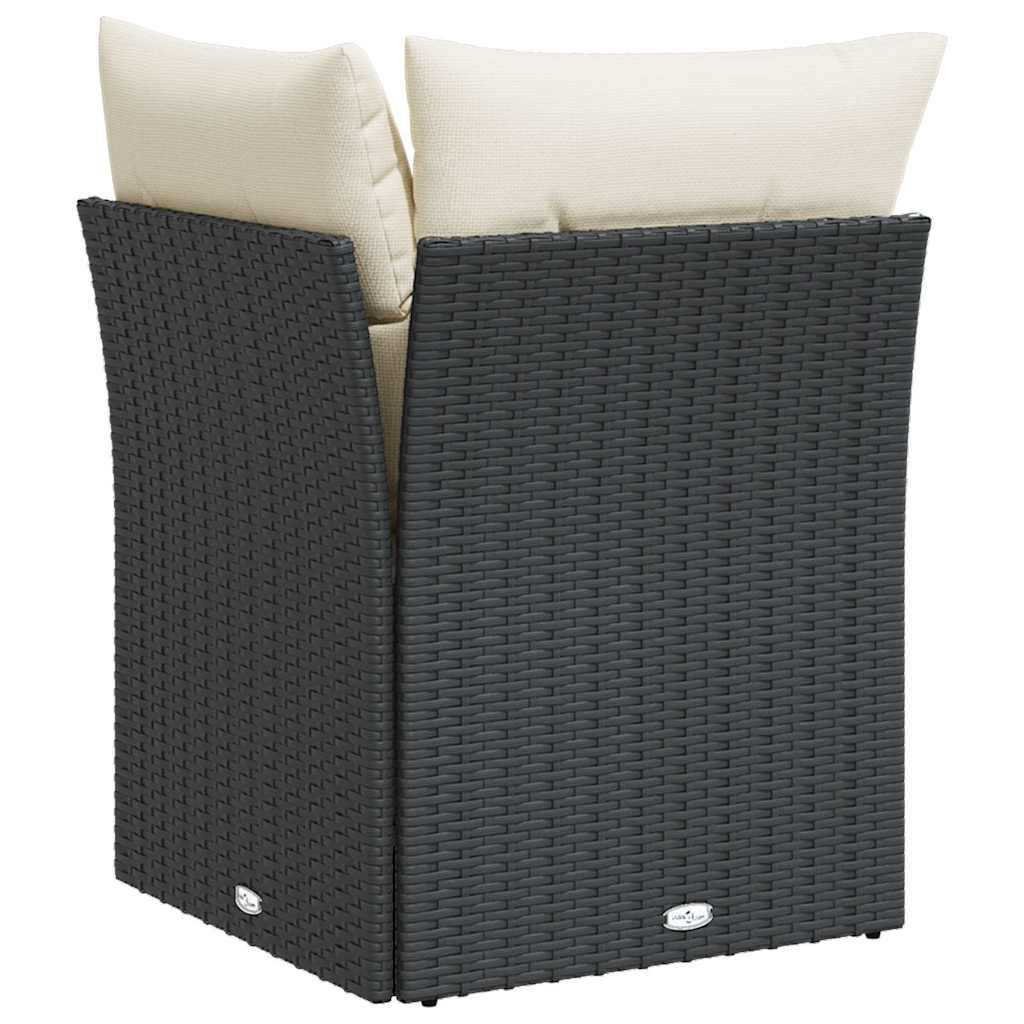 hjørnemodul til havesofa med hynder polyrattan sort