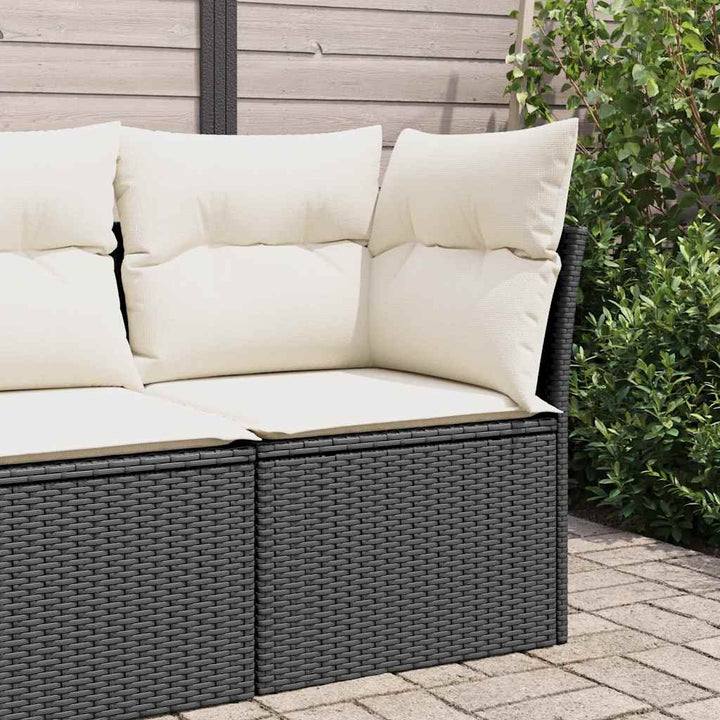 hjørnemodul til havesofa med hynder polyrattan sort