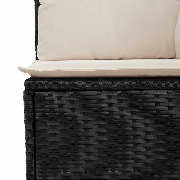 2-personers havesofa med hynder polyrattan sort