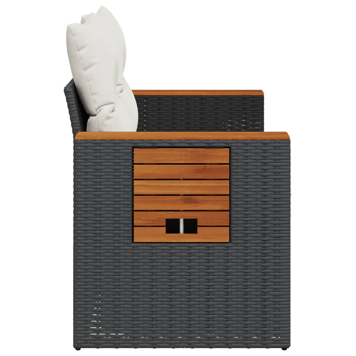 2-personers havesofa med hynder polyrattan sort