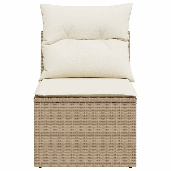 sofamodul til haven med hynder polyrattan beige