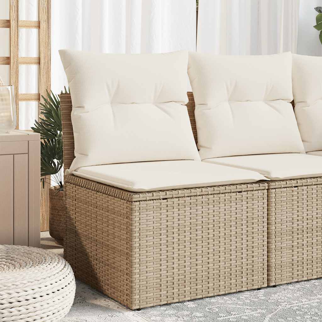 sofamodul til haven med hynder polyrattan beige
