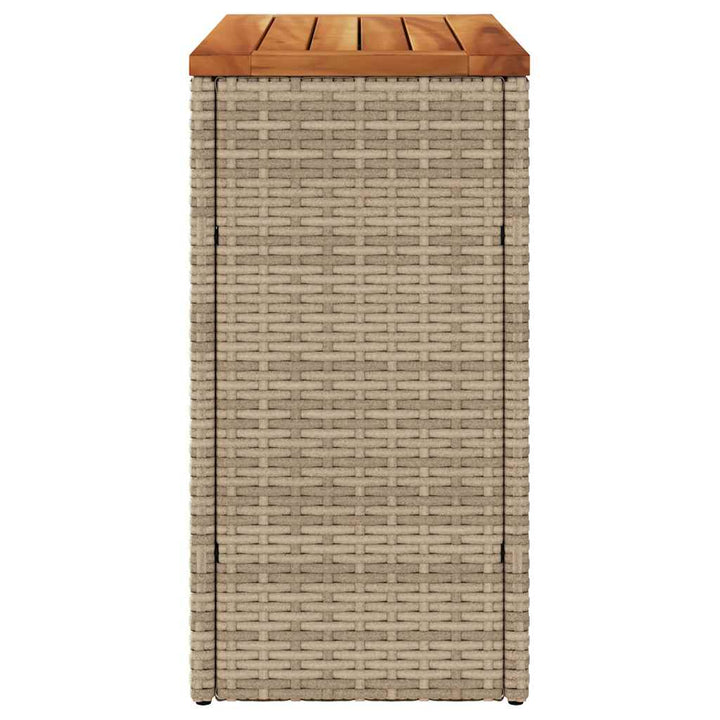 havebord med trætop 58x27,5x55 cm polyrattan beige