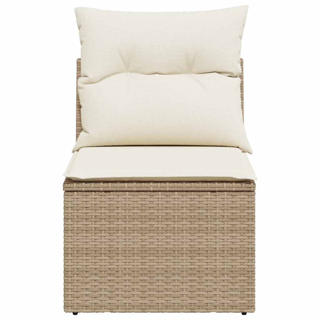 havestol med hynder uden armlæn polyrattan beige