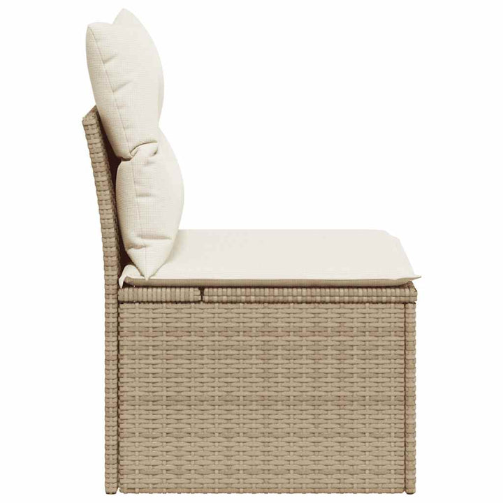 havestol med hynder uden armlæn polyrattan beige