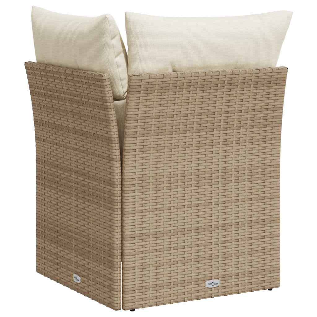 hjørnemodul til havesofa med hynder polyrattan beige