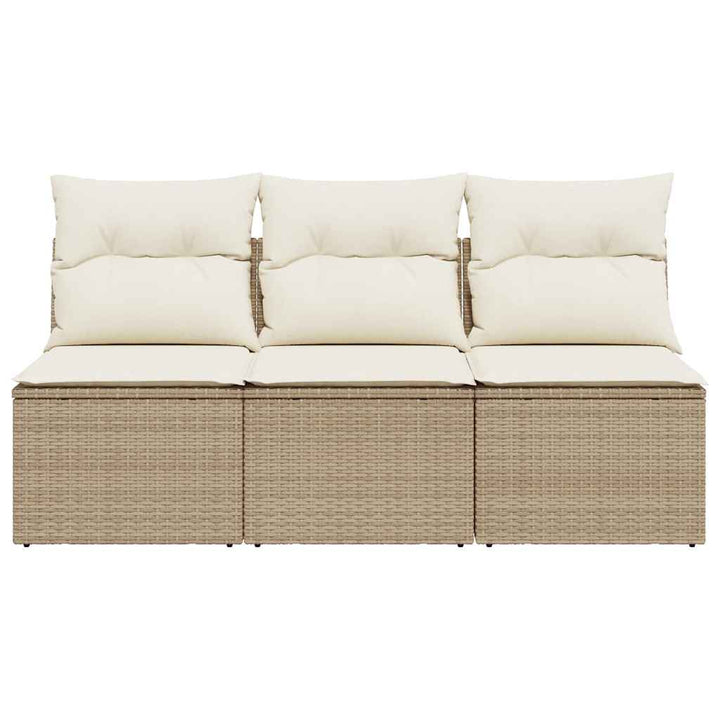 3-personers havesofa med hynder polyrattan beige