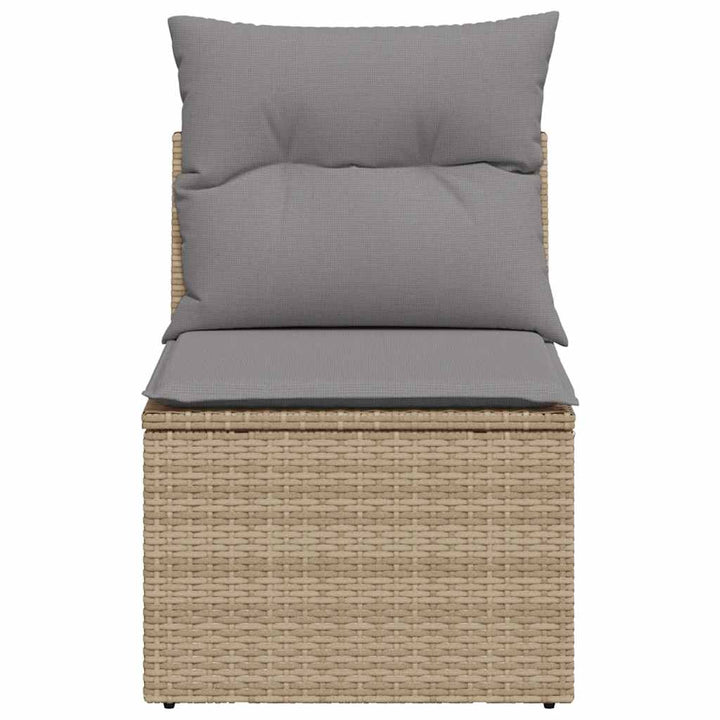 sofamodul til haven med hynder polyrattan beige