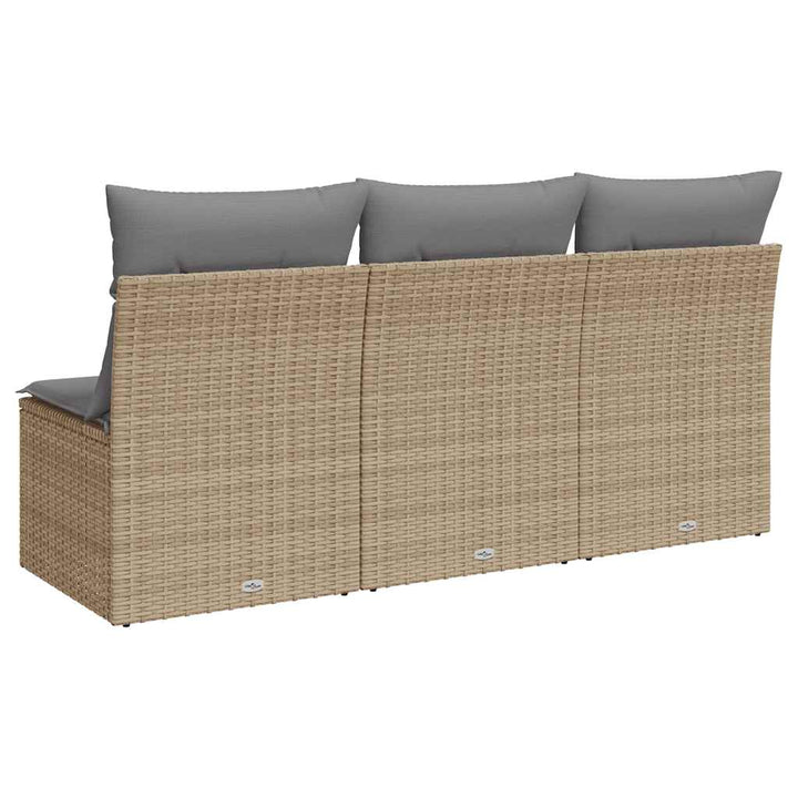 3-personers havesofa med hynder polyrattan beige