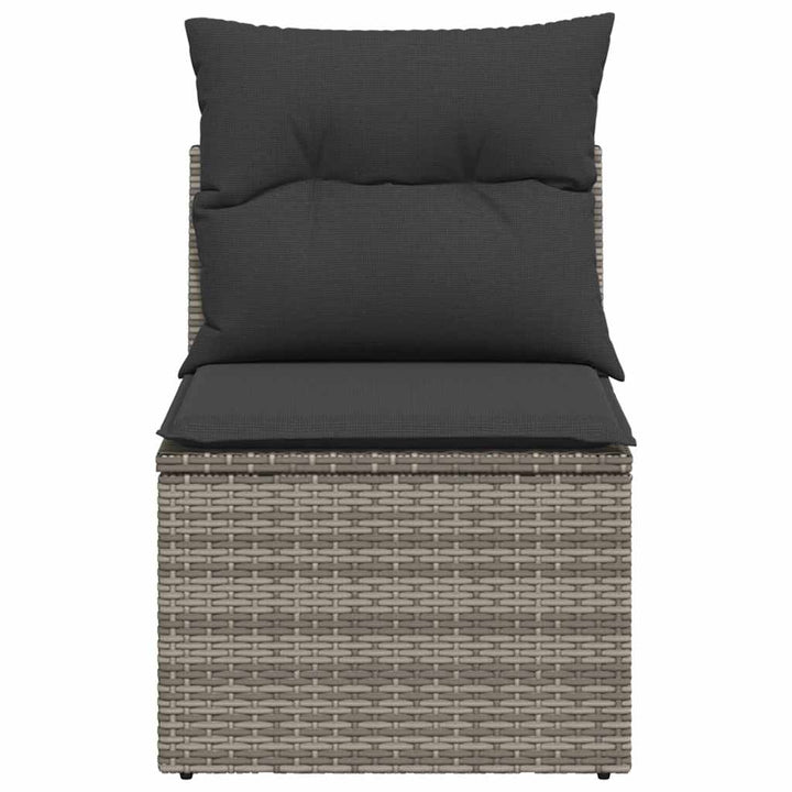 sofamodul til haven med hynder polyrattan grå