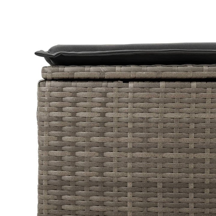 haveskammel med hynde 55x55x37 cm polyrattan grå
