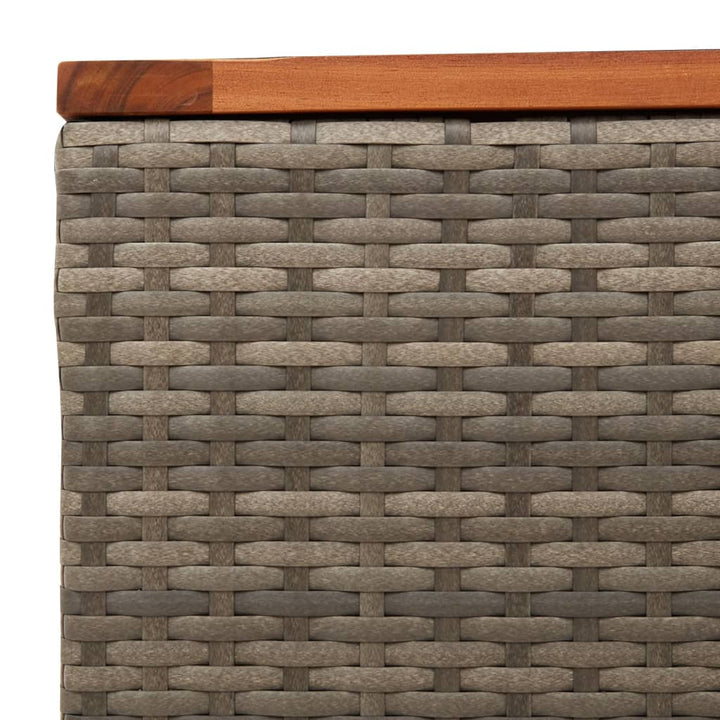havebord 55x55x37 cm polyrattan og akacietræ grå