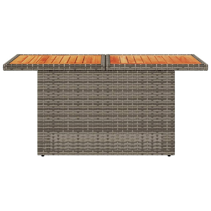 havebord 100x55x73 cm polyrattan og akacietræ grå