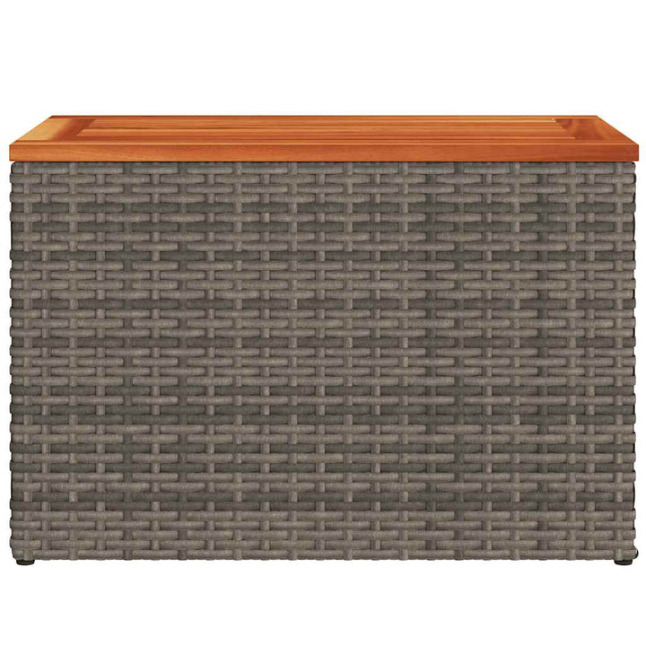 havesideborde 2 stk. 55x34x37 cm polyrattan og massivt træ grå