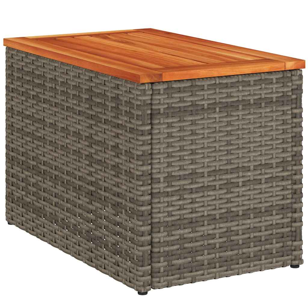 havesideborde 2 stk. 55x34x37 cm polyrattan og massivt træ grå
