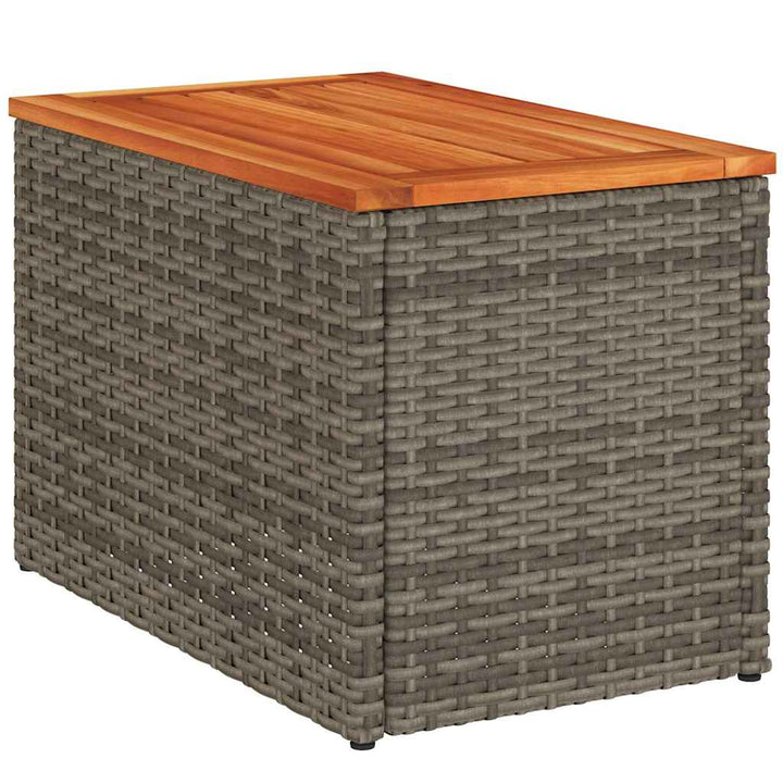 havesideborde 2 stk. 55x34x37 cm polyrattan og massivt træ grå