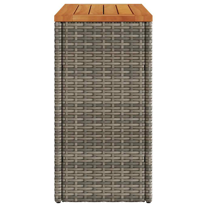 havesidebord med trætop 58x27,5x55 cm polyrattan grå