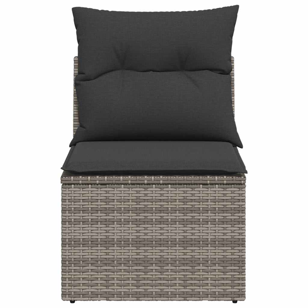 havestol med hynder uden armlæn polyrattan grå