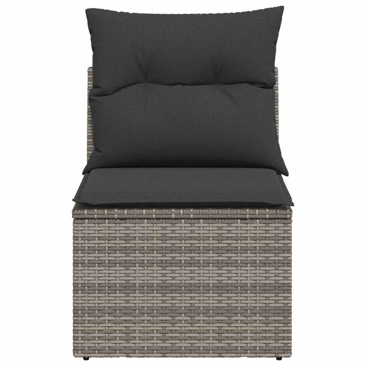 havestol med hynder uden armlæn polyrattan grå