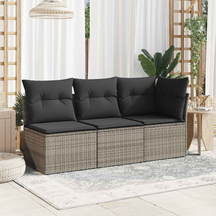 hjørnemodul til havesofa med hynder polyrattan grå
