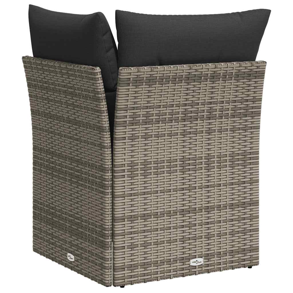hjørnemodul til havesofa med hynder polyrattan grå