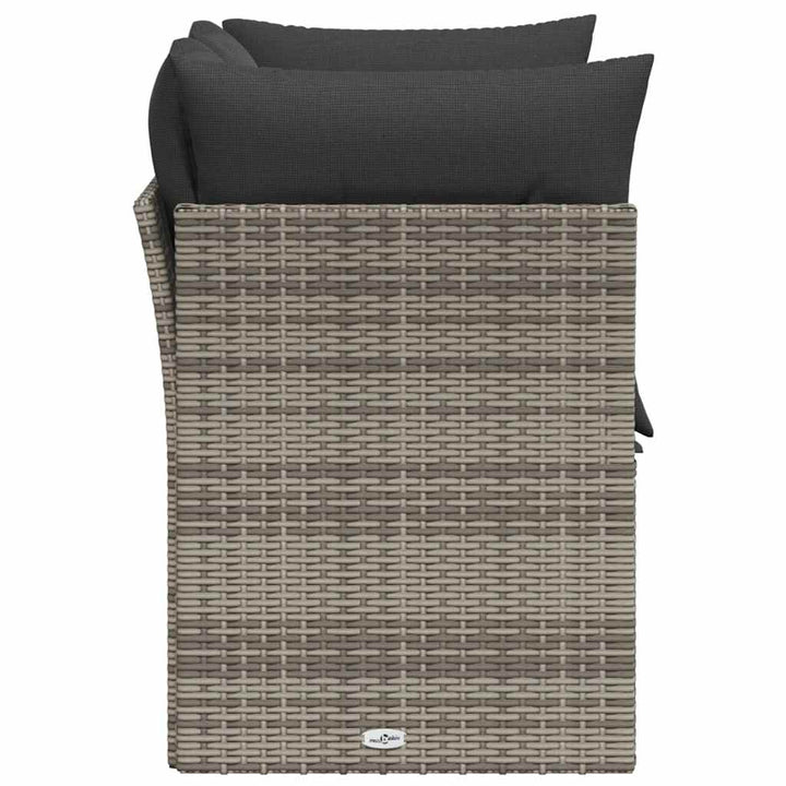 2-personers havesofa med hynder polyrattan grå