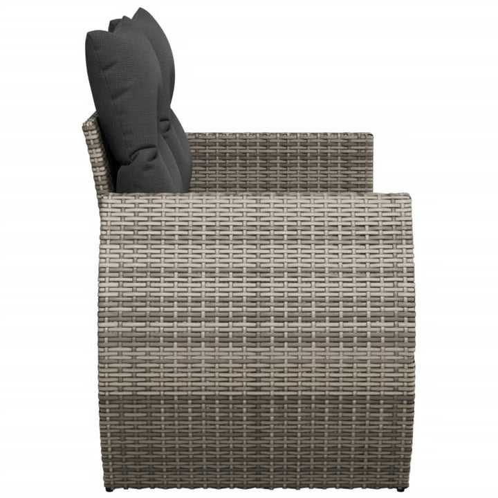 2-personers havesofa med hynder polyrattan grå