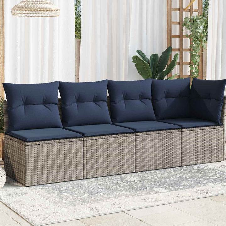 Havemøbelsofa med pude Grå 227 x 62 x 69 cm polyrattan