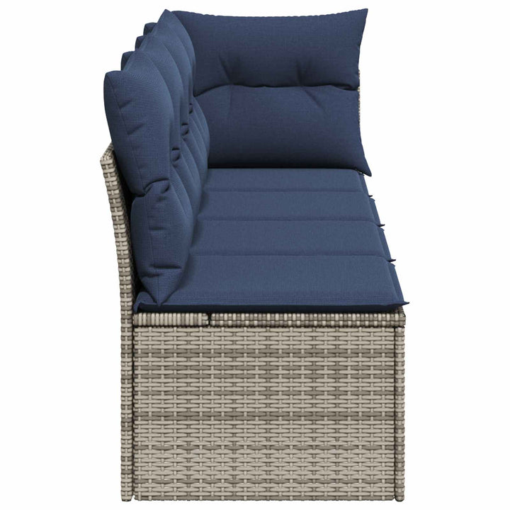 Havemøbelsofa med pude Grå 227 x 62 x 69 cm polyrattan