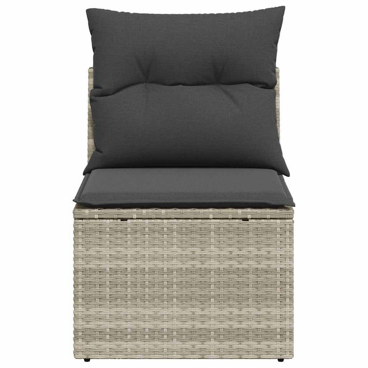 sofamodul til haven med hynder polyrattan lysegrå