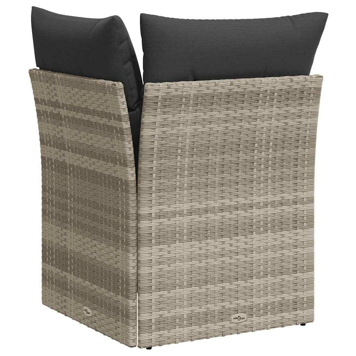 hjørnemodul til havesofa med hynder polyrattan lysegrå