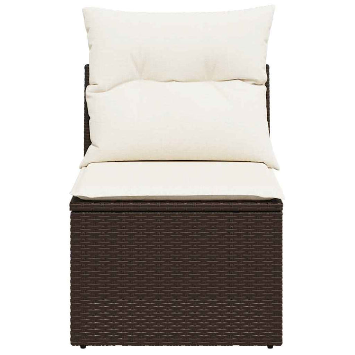 sofamodul til haven med hynder polyrattan brun