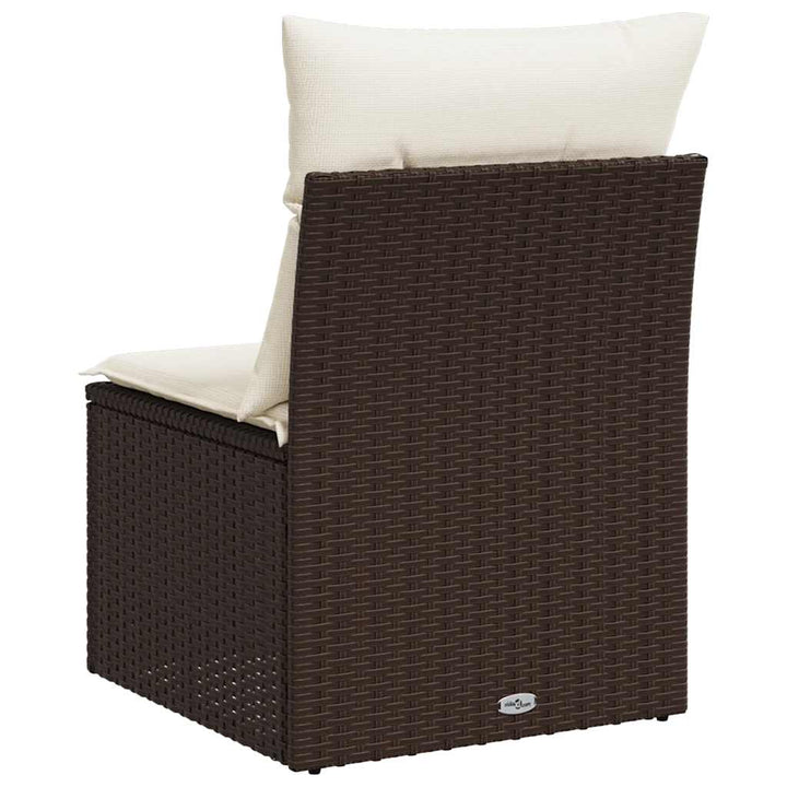 sofamodul til haven med hynder polyrattan brun