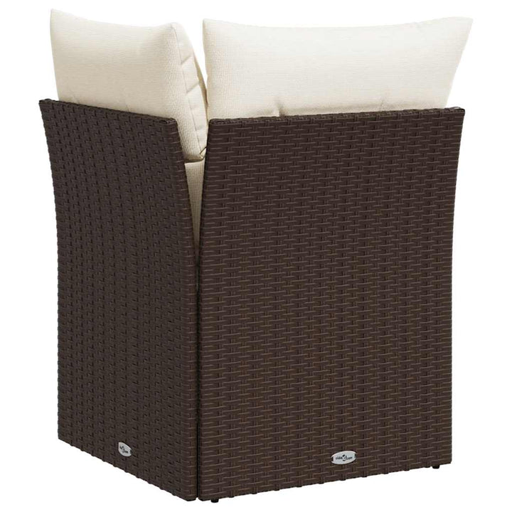 hjørnemodul til havesofa med hynder polyrattan brun